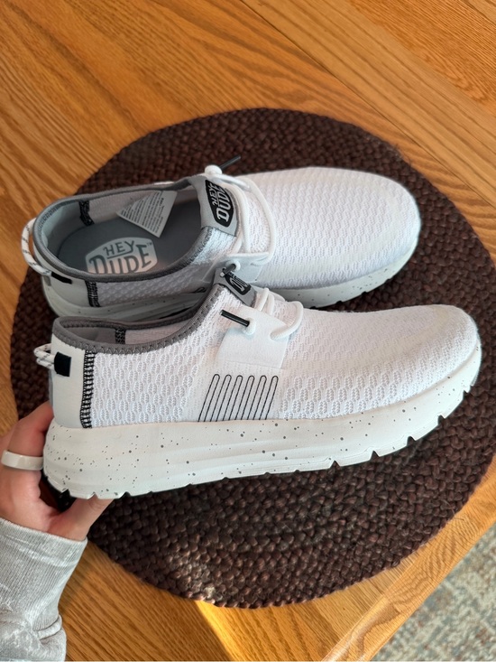 Hey Dude Shoes - Hey Dude White & Gray Slip-On Sneakers